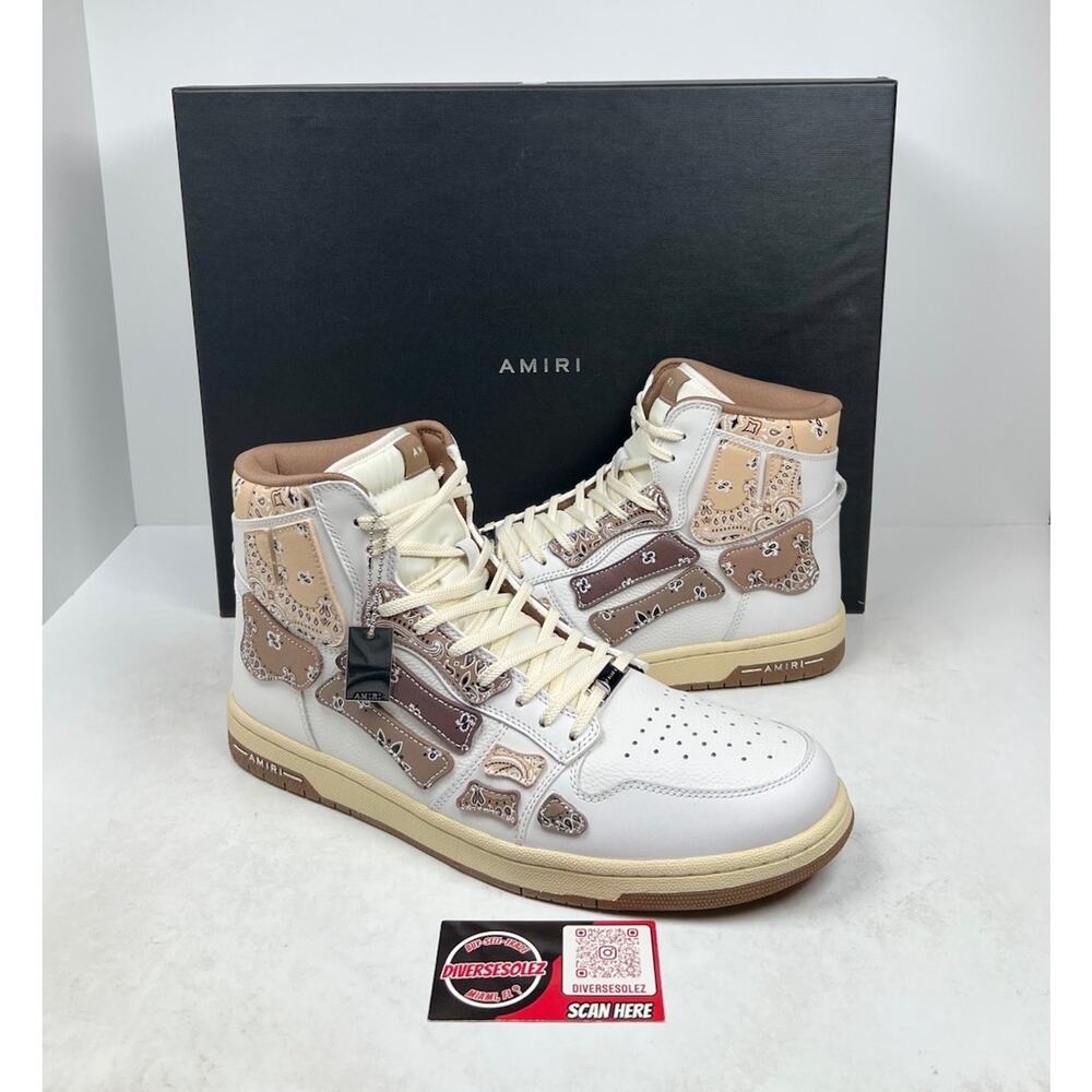 Size 47EU/14US - Amiri Skel Top Hi Bandana Brown Sneakers🤎 NEW/RETAIL $650!